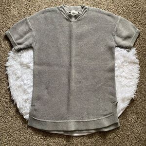 ELK Sweater Mini Dress Wool Cotton Blend Gray Short Sleeve Womens Size Small